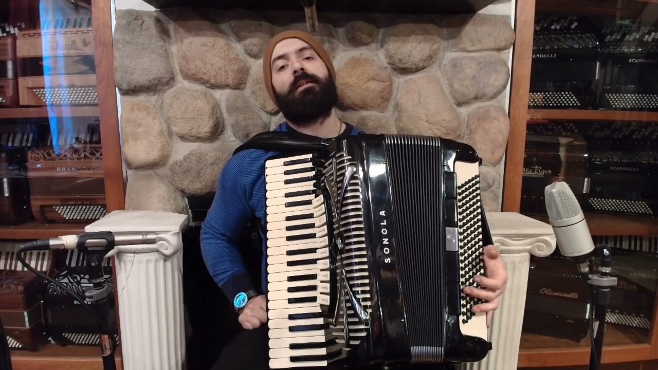7945 - Black Sonola AA20 Tone Chamber Piano Accordion LMMH 41 120