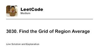 3030. Find the Grid of Region Average (Leetcode Medium)