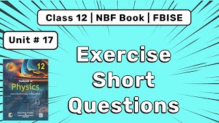 Exercise Short Questions | Ch 17 SHM | Class 12 Physics NBF Book | Federal Board 2025