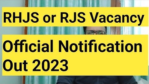 RHJS or RJS Vacancy Official Notification Out 2023 || Rajasthan Judiciary 2023