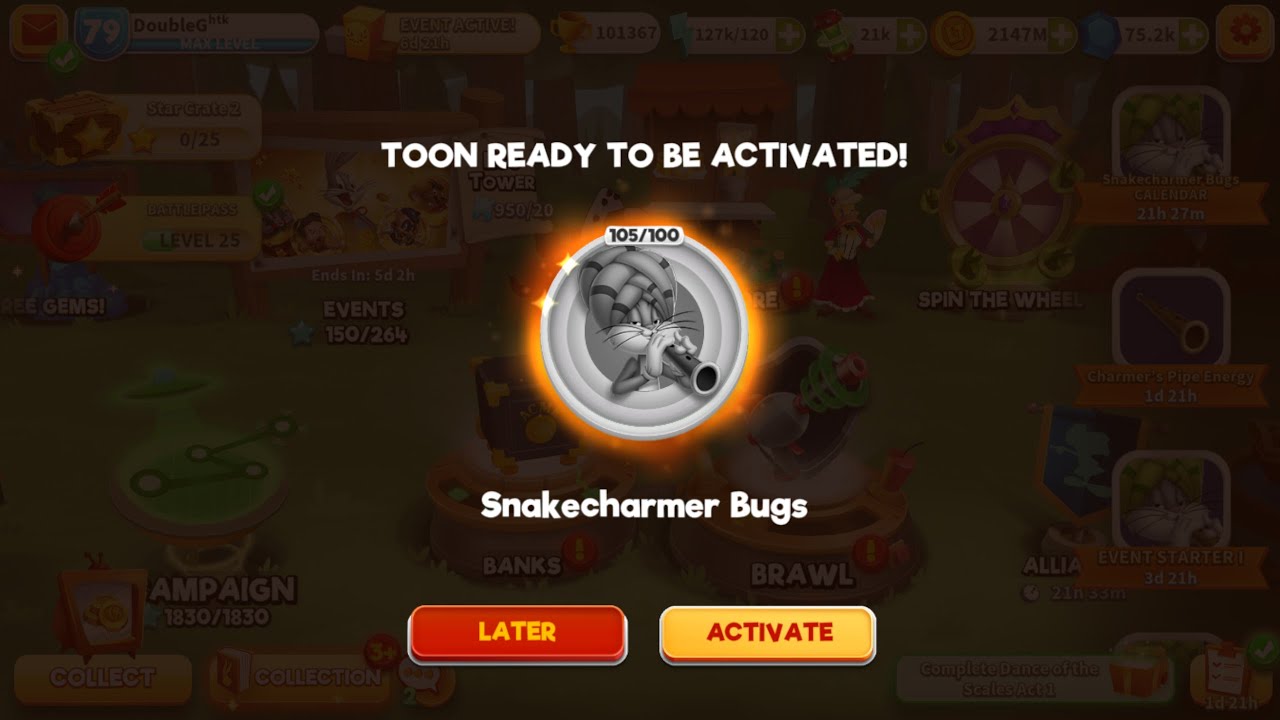 How to Unlock Snakecharmer Bugs, Daily 1, Full Egghead DOOM! Tower | Looney Tunes: World of Mayhem