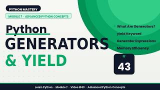 Generators in Python Explained | yield Keyword & Memory Optimization