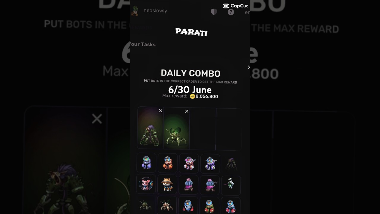 👾Today’s 6/30 Pixelverse Daily Combo Card