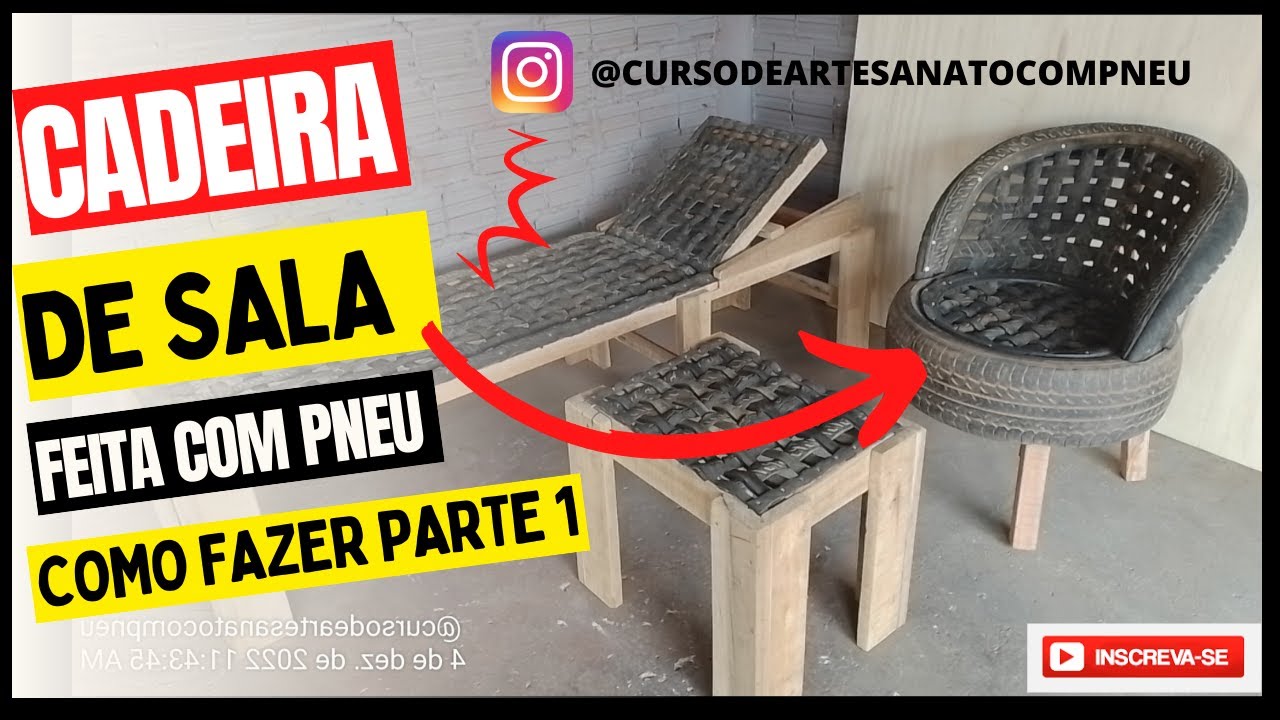 CADEIRA DE SALA FEITA COM PNEU,COMO FAZER