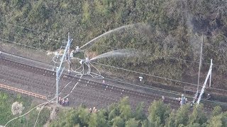 山火事で一時運転見合わせ JR東海道線大垣―米原間
