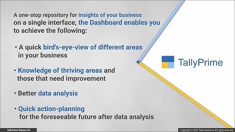How to Access Dashboard in TallyPrime | TallyHelp