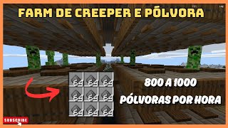 Farm de Creeper, Farm de Pólvora 1.000 por hora Minecraft 1.21 Java e Bedrock
