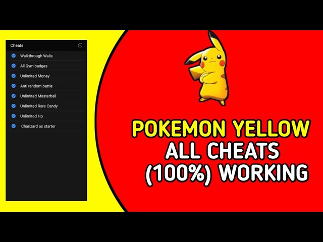 GB Pokemon Yellow Cheats dont work : r/MiyooMini