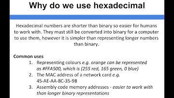 Data Representation - Why do we use hexadecimal