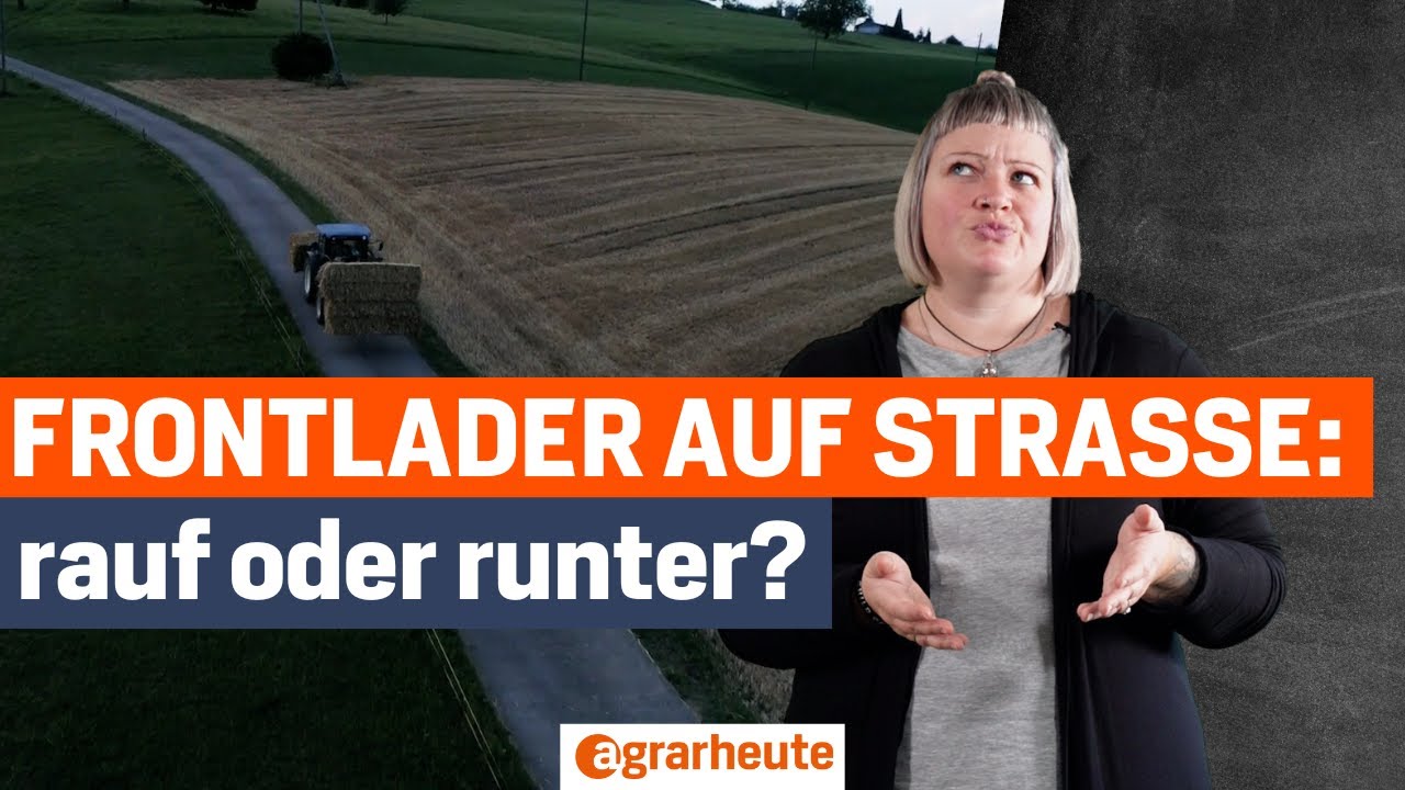 Mit Frontlader auf der Straße: Schaufel und Co. rauf oder runter? - YouTube