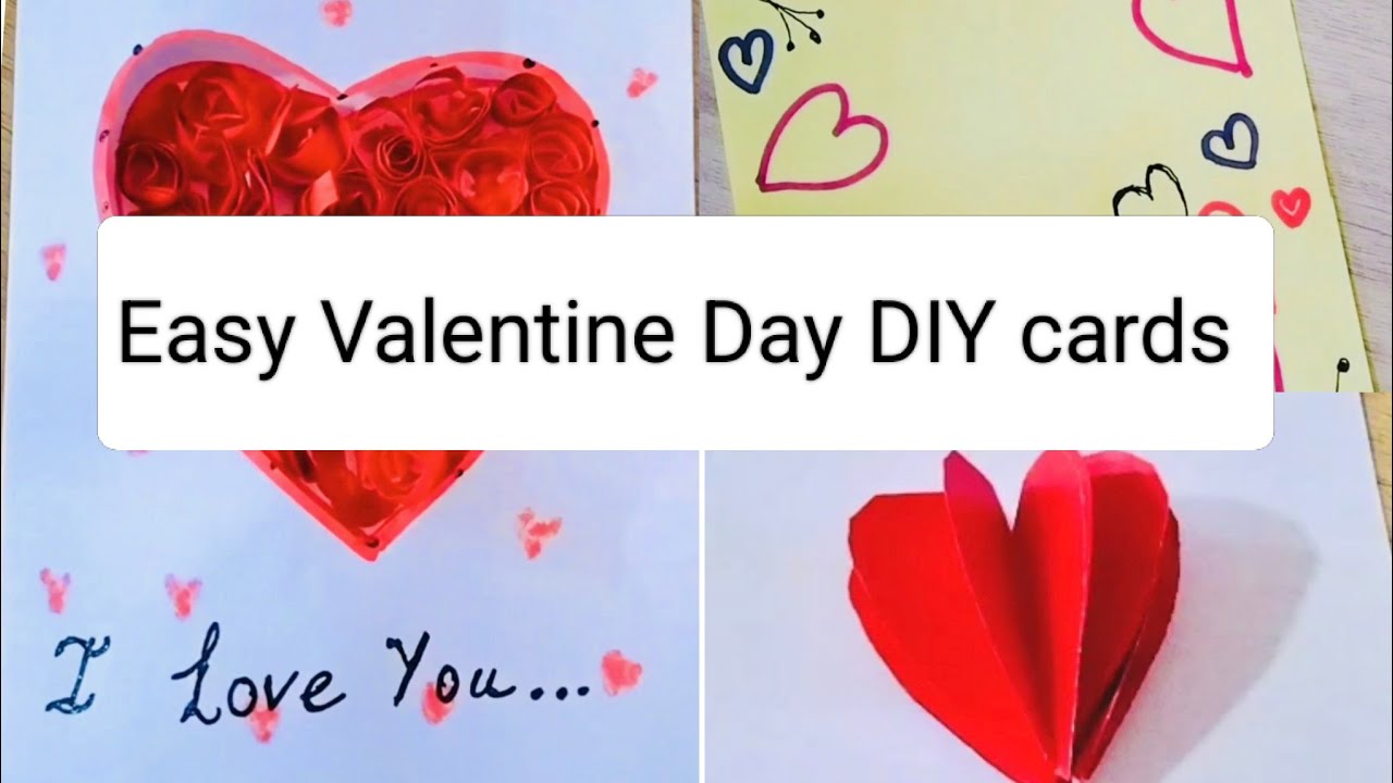 Three Easy DIY Valentine's Day Card Tutorial | 3D Paper Heart Card ...