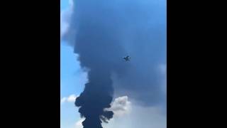 U.S. Air Force F-15E Strike Eagle attempting to shoot down an Iranian Shahed drone over Erbil, Iraq.