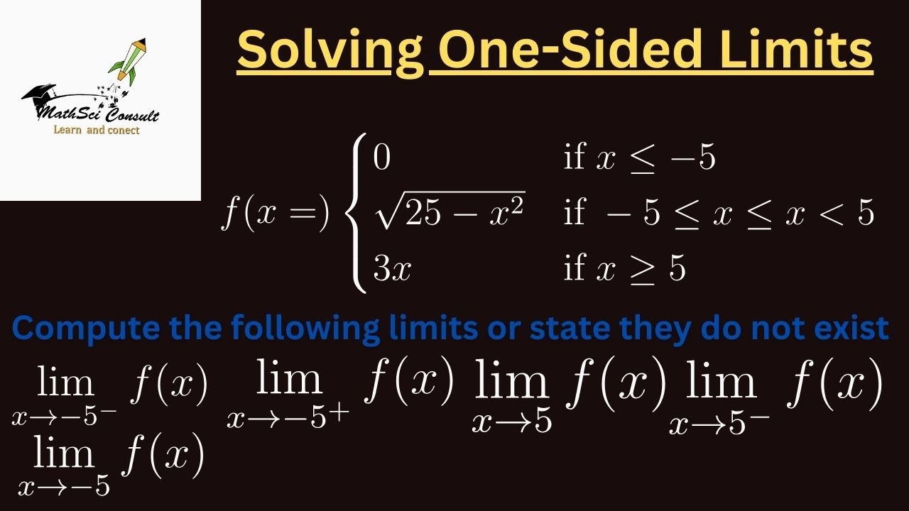 "Limits & One-Sided Limits – Calculus 1 Questions and Step-by-Step ...