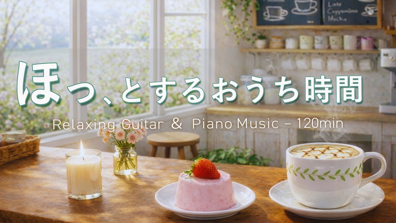 【春カフェBGM】週末のリラックスタイムに聴く｜Spring Relaxing Piano & Guitar – 120min｜優しいギター＆ピアノのリラックス音楽｜集中・読書・リラックスBGM｜