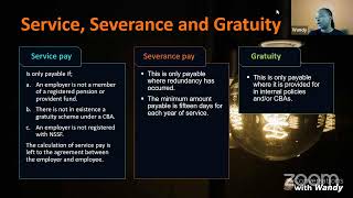 Benefits payable upon employee separation