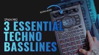 3 ESSENTIAL TECHNO BASSLINES - #sp404mk2 #dawless #tutorial