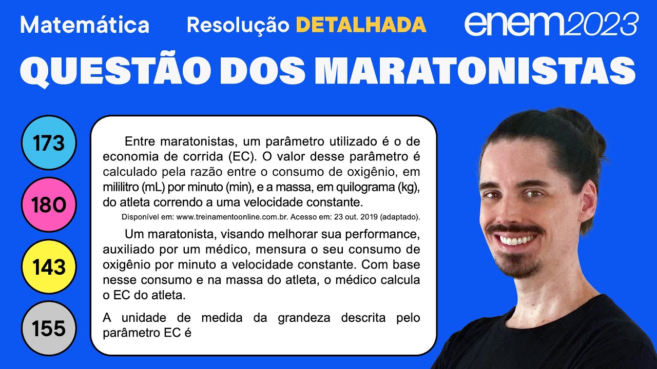 🔵 Questão da economia de corrida: ENEM 2023 Matemática (Detalhada) - Razão e Proporção
