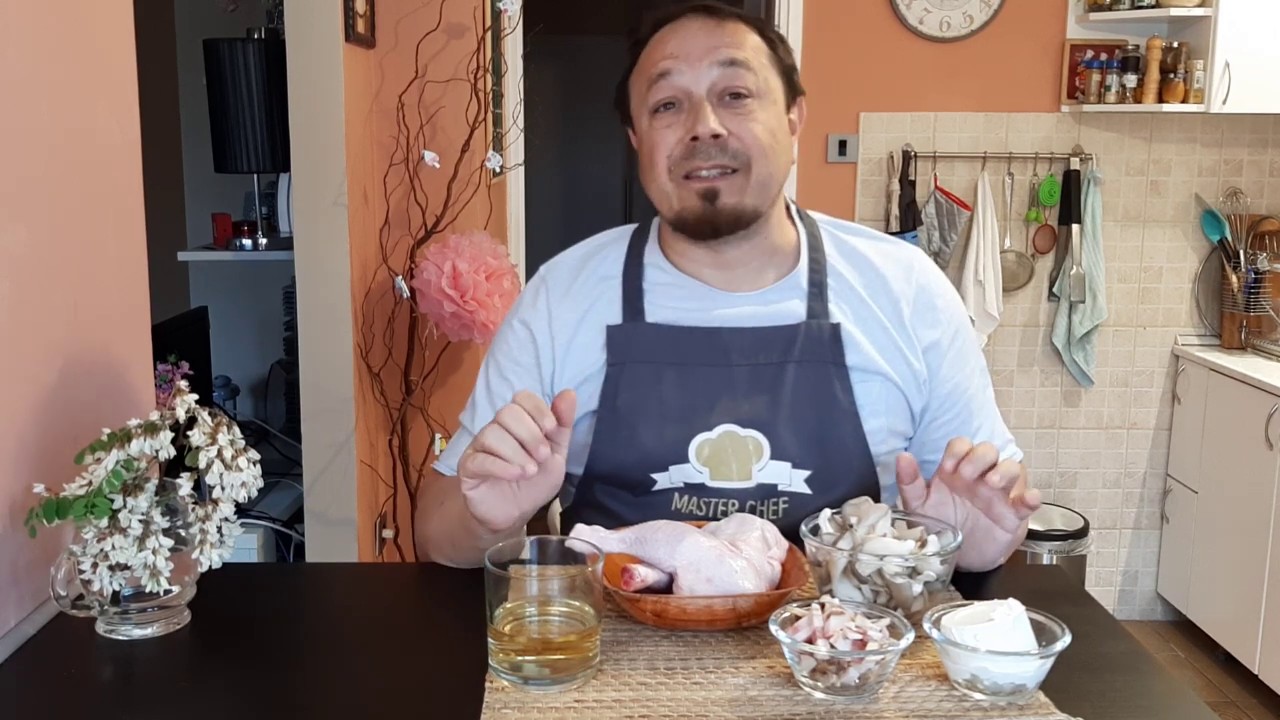 Piletina sa pecurkama u belom vinu - pijana piletina