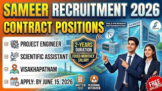 SAMEER Recruitment 2026 🔥 | Project Engineer &amp; Scientific Assistant Jobs | Apply Online