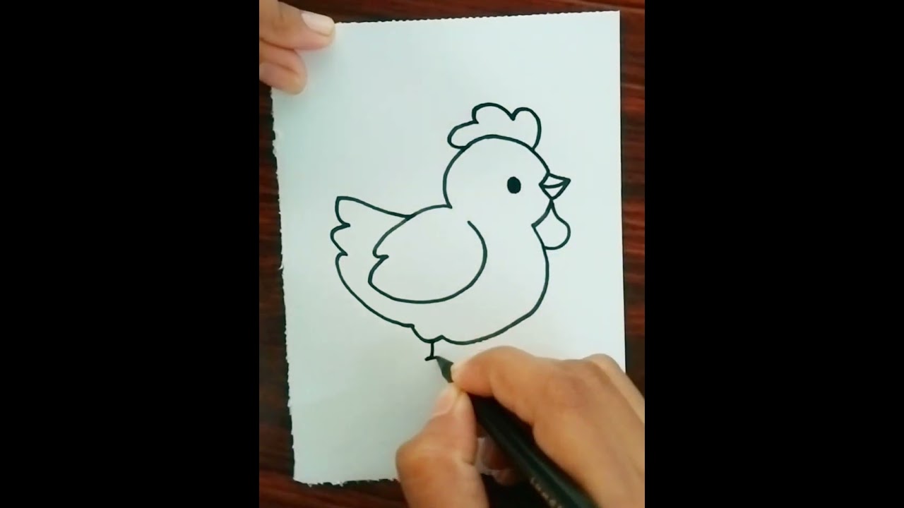 How To Draw A Hen For Kids | Easy Drawing For Kids Step By Step 