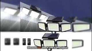 Three-Head Outdoor Waterproof Solar Light with 200  LEDs and Motion Sensor Security Light for Porche