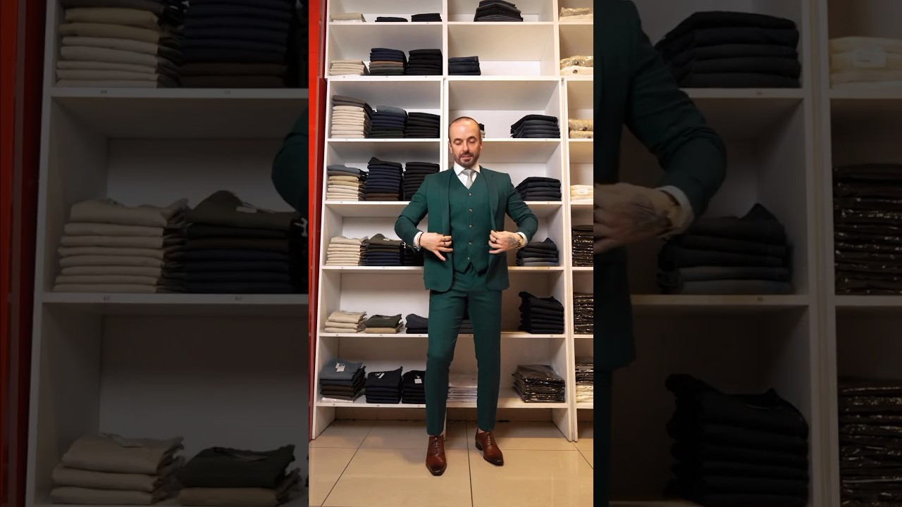 Arrume-se comigo para um evento cerimonial! Terno slim for verde com colete 