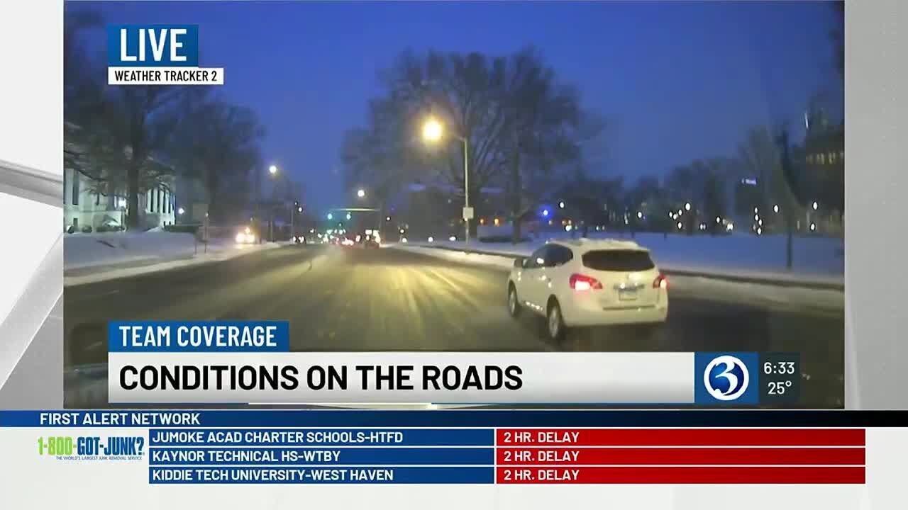 VIDEO: Back roads remain slick in Hartford area - YouTube