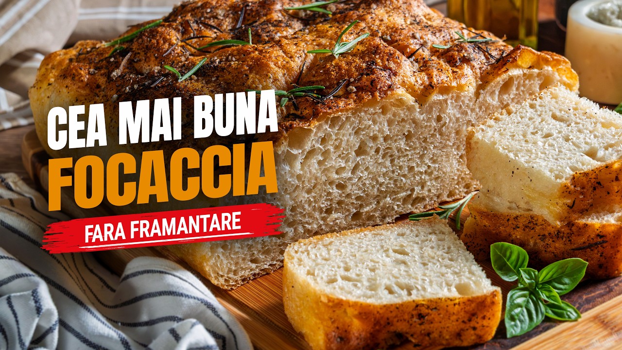 Cea mai buna focaccia fara framantare, pufoasa si plina de bule – Video