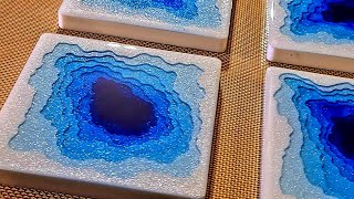 #1304 WOW! Incredible 3D Resin Ocean Terrace Coasters