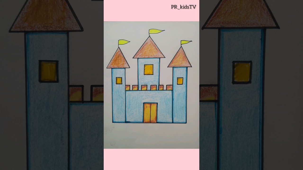 How to Draw Castle 🏰| Castle drawing| easy step by step drawing for kids 