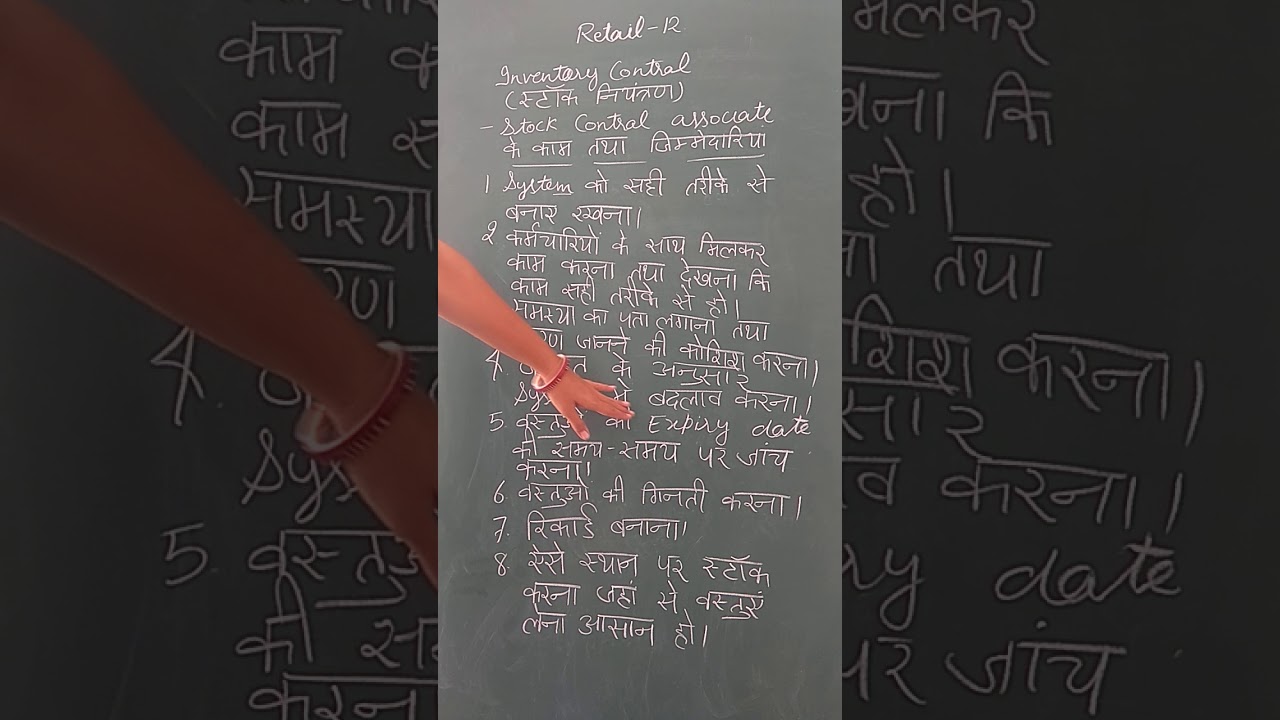 Retail class 12 unit2. Inventory control, responsibilities of inventory control assistant.