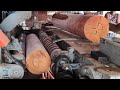 Plywood manufacturing process  wood peeling machine process for core veneer