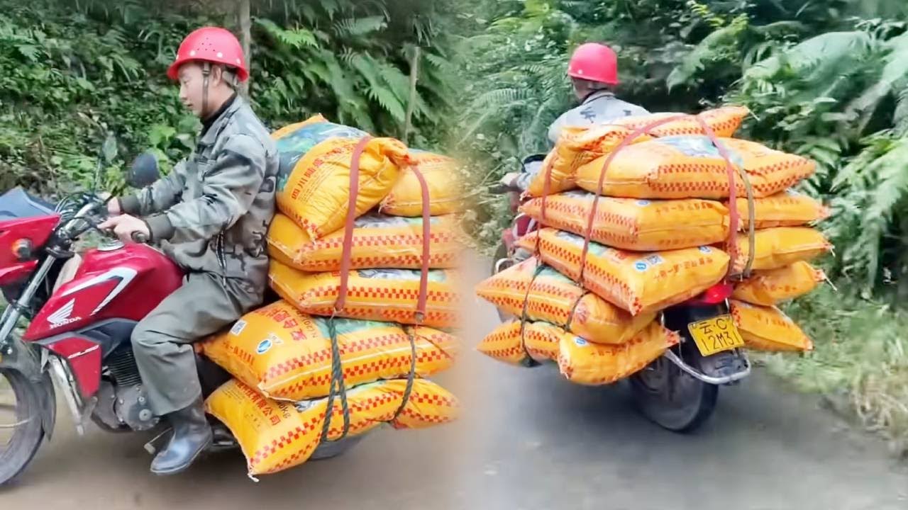 Highly skilled motorcyclist earns $100 transporting goods on winding and treacherous mountain roads