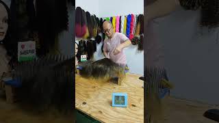 Synthetic wig making, pre-processing: color mixing. Wig making skills. Handmade. (437）