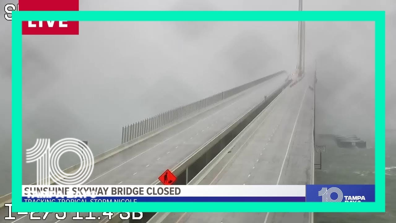 Sunshine Skyway Bridge closed due to high winds from Tropical Storm