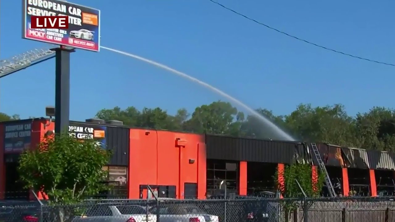 Flames rip through Orange County body shop YouTube