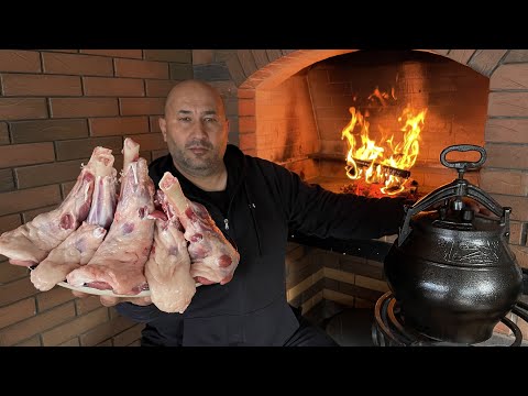 Big Lamb shanks in an Afghan cauldron at the stake! The recipe is just a bomb