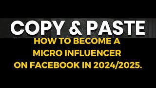 How To Become A Micro Influencer On Facebook In 2024/2025. screenshot 1