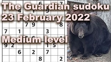 Sudoku solution – The Guardian sudoku 23 February 2022 Medium level