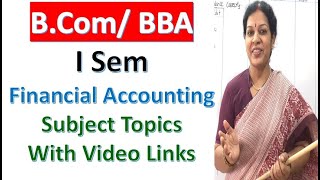 "B.Com/ BBA - I Sem" - Financial Accounting Subject Topics With Video Links screenshot 5