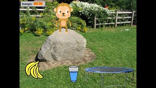 HOW TO MAKE A MONKEY GAME IN SCRATCH    [MONKEY AS  VIRTUAL PET]