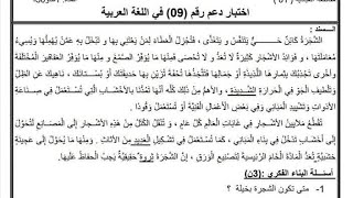 السنة الخامسة اختبار دعم رقم 9 في مادة اللغة العربية الفصل الثاني مع الشرح المفصل.... هاااام