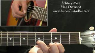 How To Play Neil Diamond Solitary Man (intro only) chords