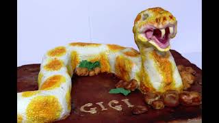 Yellow Boa Snake Cake