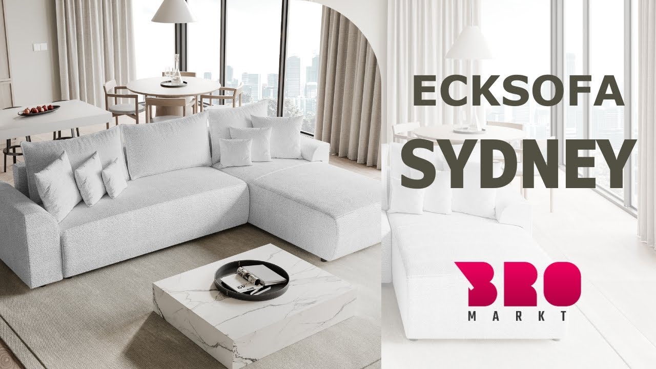 Sydney Ecksofa mit Schlaffunktion, in Boucle-Stoff | Bromarkt.de