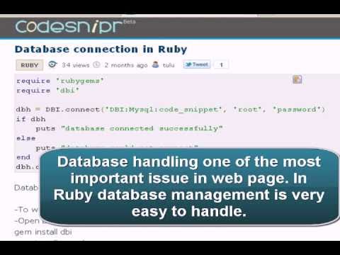 Ruby Tutorial: Database connection in Ruby - YouTube