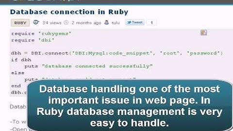 Ruby Tutorial: Database connection in Ruby