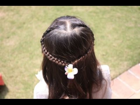 結婚式子供の髪型６ ハート編み込み Arrange Weave Youtube