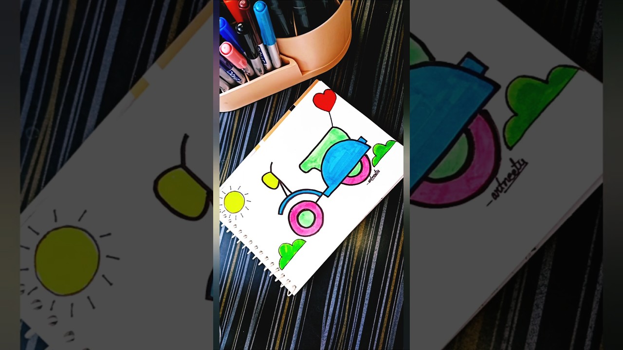 Cute scooter drawing 