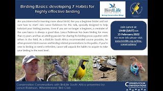 Conservation Conversations: Birding Basics - Lance Robinson (15 Feb 22)